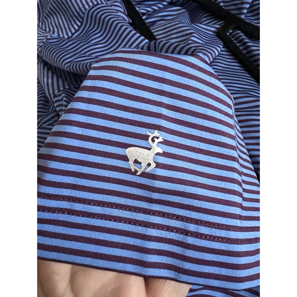 MICHEL ROUEN Big Tall‎ Man Blue Striped Performance Polo Shirt  Size 4XL - Picture 3 of 3